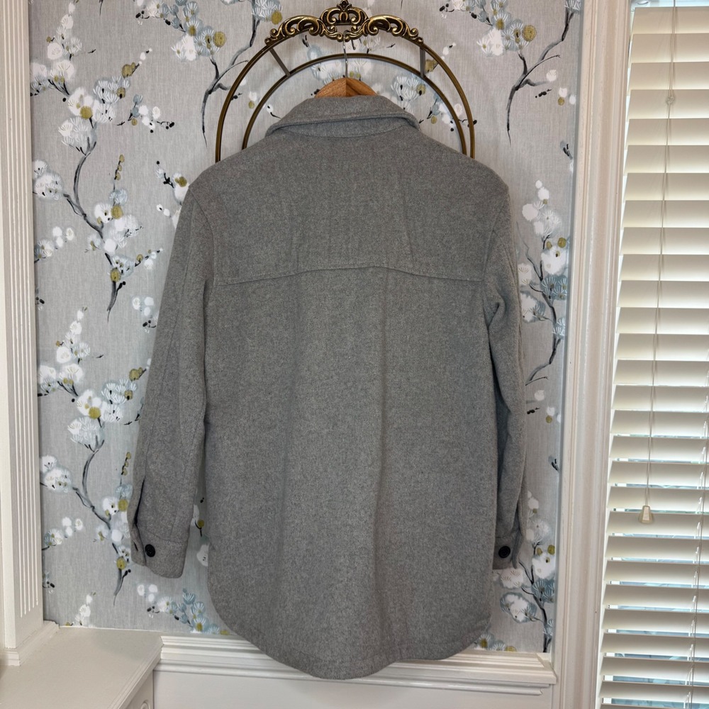 Thread & Supply Womens Grey Button Front Shacket Shirt Jacket J2071PND Small - Picture 5 of 6